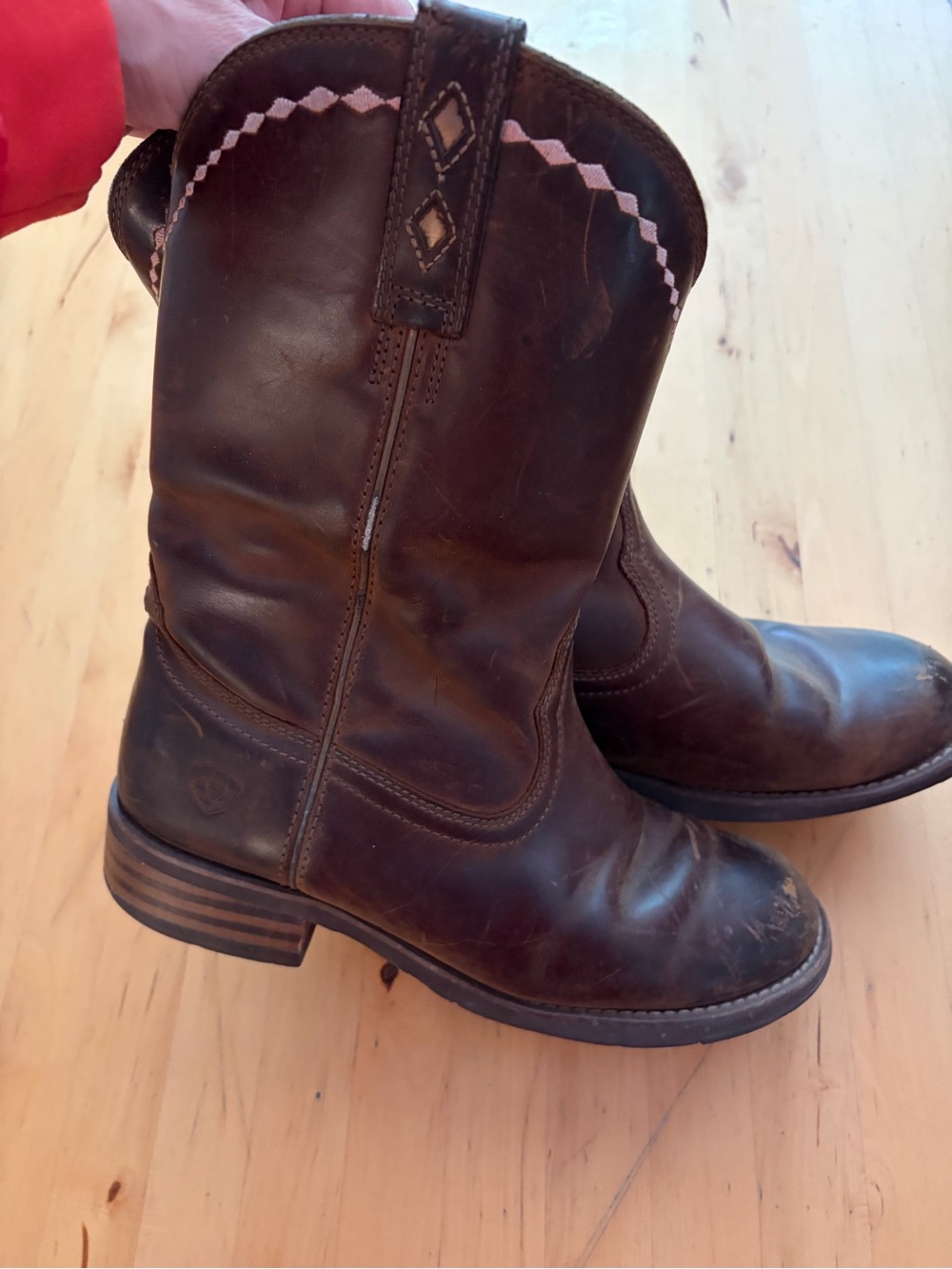 Women’s Brown Leather Pull-On Cowboy Boots - Classic Western Style - Picture 2 of 6